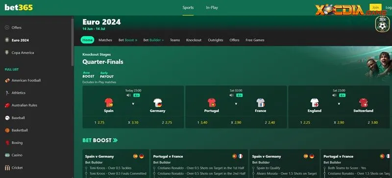 Sảnh thể thao Bet365 cực chất